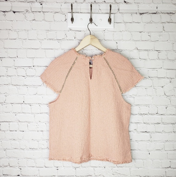 JOA Los Angeles raw hem blouse - Picture 3 of 5